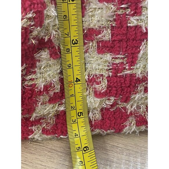 NWT Anthropologie Frankie Mini Tweed Pink Houndstooth Clutch Pouch Pink W Strap - Picture 8 of 8